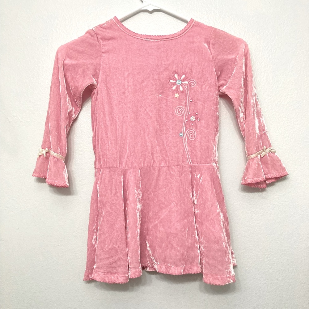 Le Top Velour Button Down Dress Sz 4T